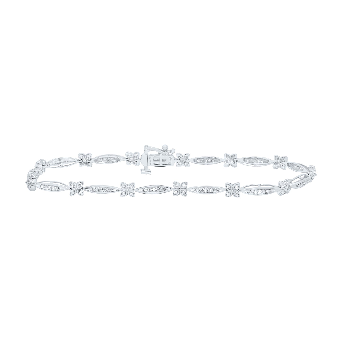 10K Yellow or White Gold 1/2 Ctw Natural Diamond Ladies Bracelet (7 Inch)