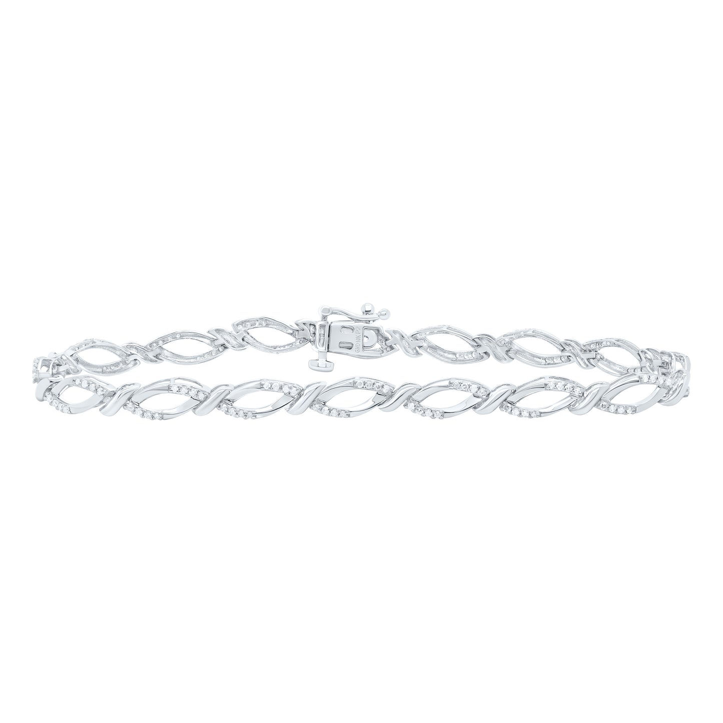 10K Yellow or White Gold 1/2 Ctw Natural Diamond Ladies Bracelet (7 Inch)