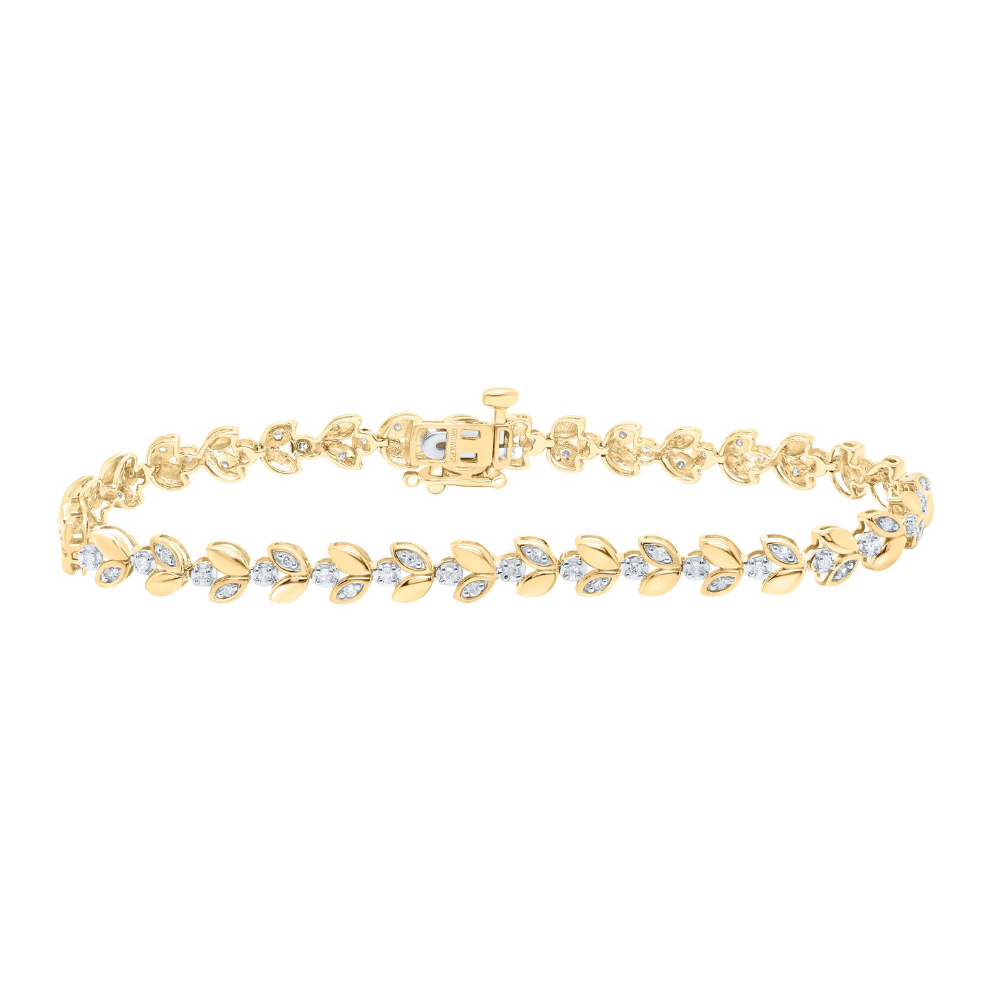 10K Yellow or White Gold 1/2 Cttw Natural Diamond Ladies Bracelet (7 Inch)