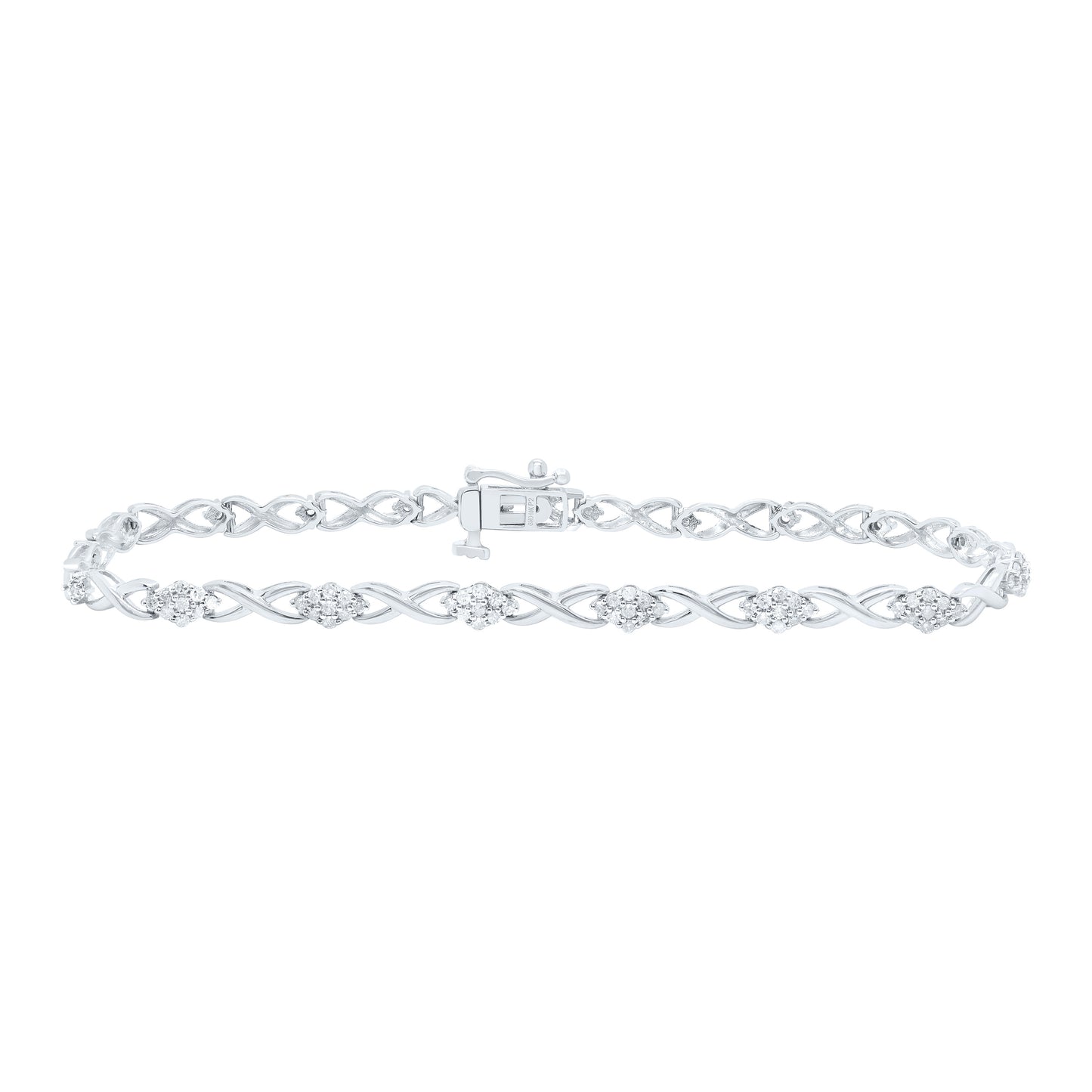 10K Yellow or White Gold 1/2 Ctw Natural Diamond Womens Bracelet (7 Inch)