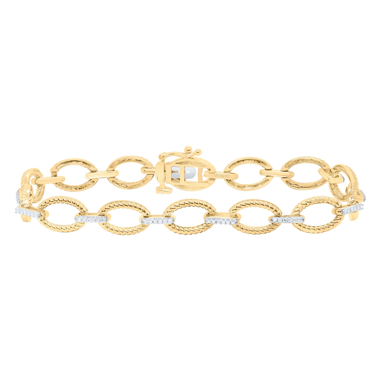10K Yellow or White Gold 1/4 Ctw Natural Diamond Ladies Bracelet (7 Inch)