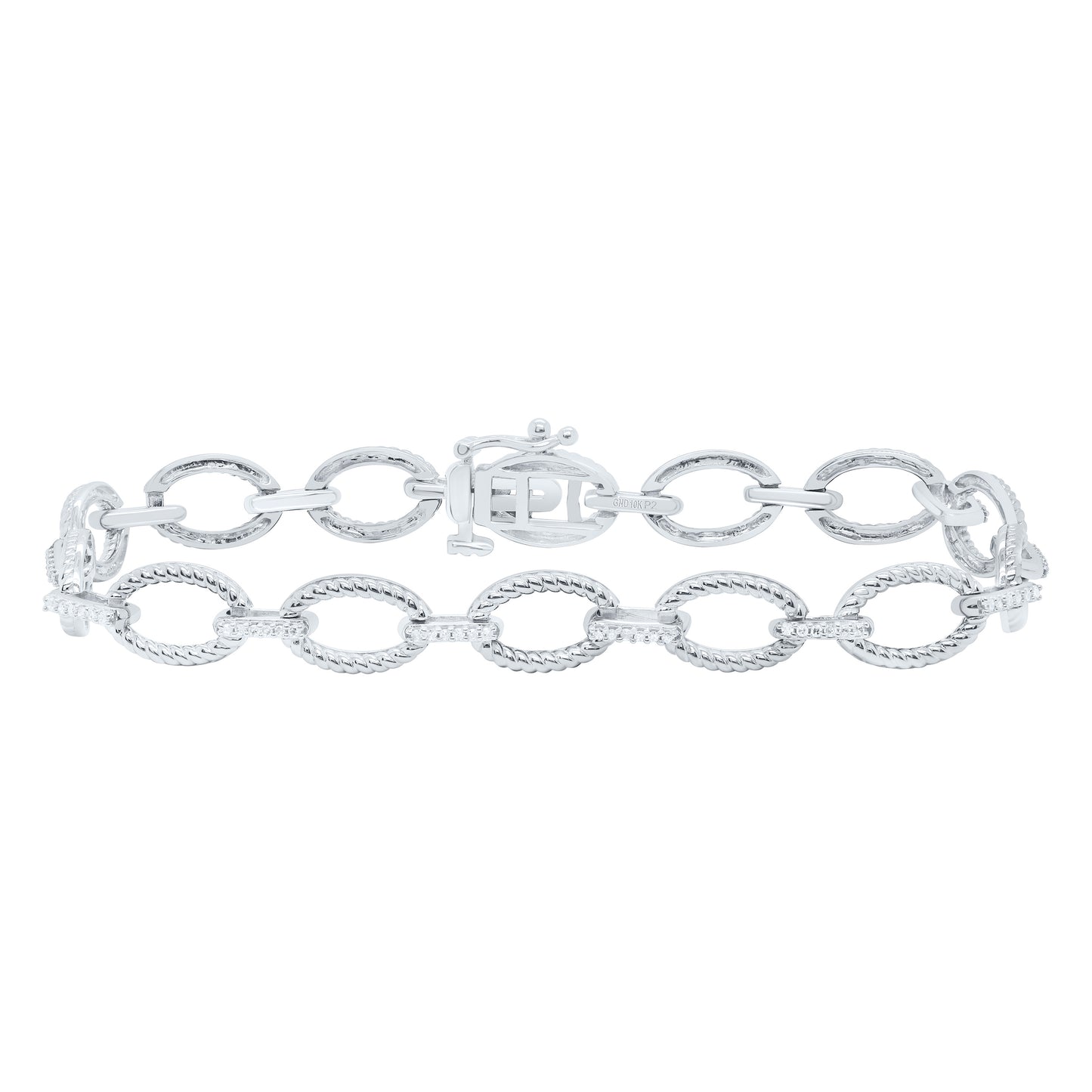 10K Yellow or White Gold 1/4 Ctw Natural Diamond Ladies Bracelet (7 Inch)