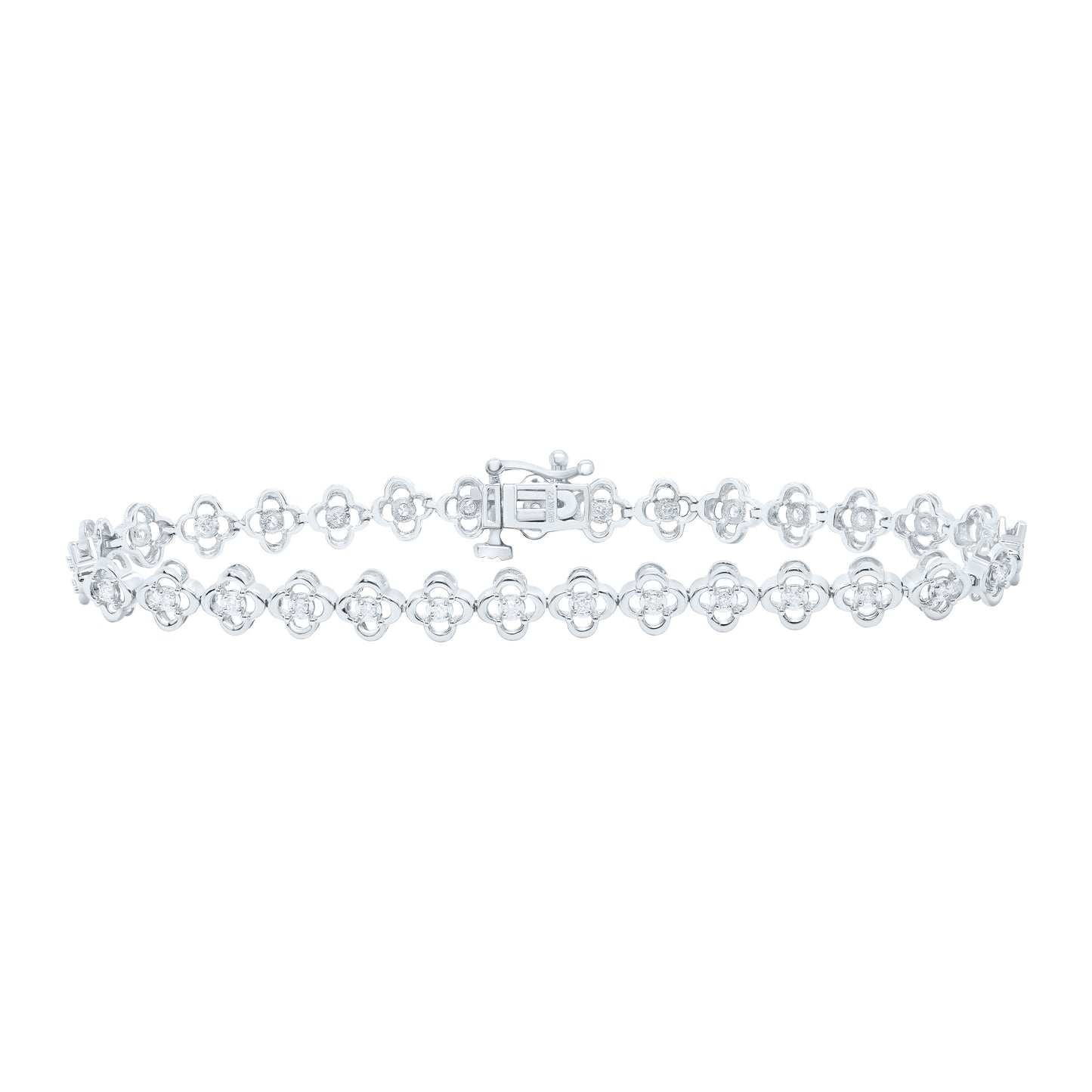 10K Yellow or White or Rose Gold 1/3 Ctw Natural Diamond Ladies Bracelet (7 Inch)