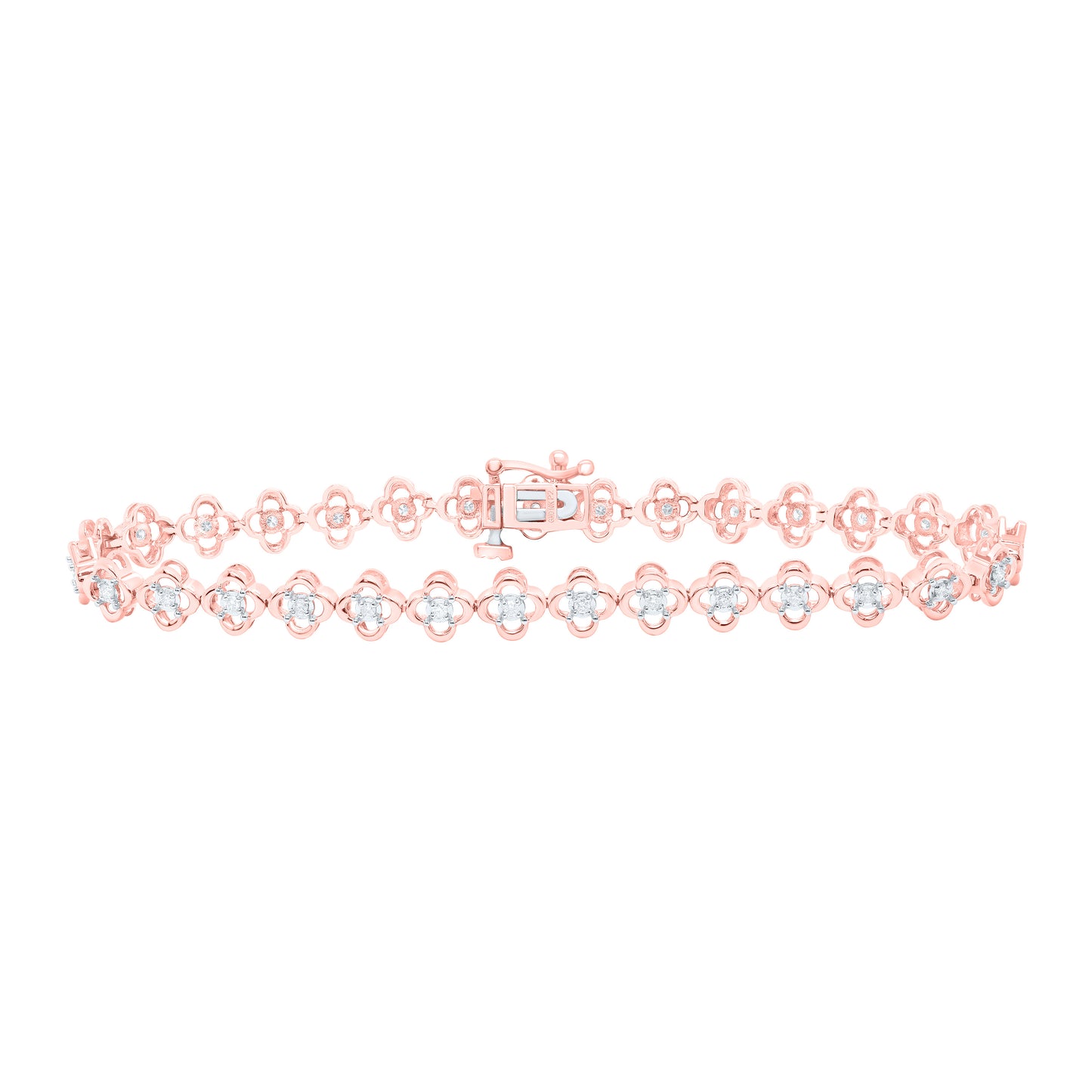 10K Yellow or White or Rose Gold 1/3 Ctw Natural Diamond Ladies Bracelet (7 Inch)