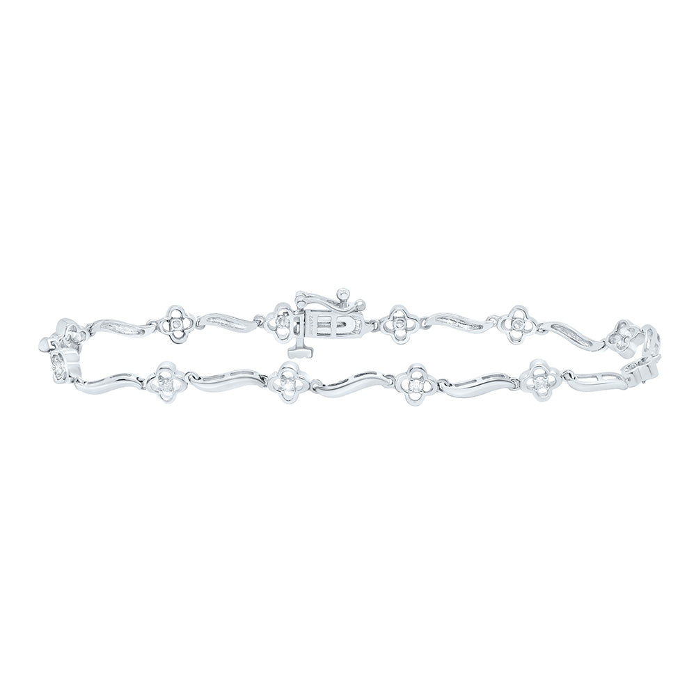 10K Yellow or White Gold 1/5 Ctw Natural Diamond Ladies Bracelet (7 Inch)