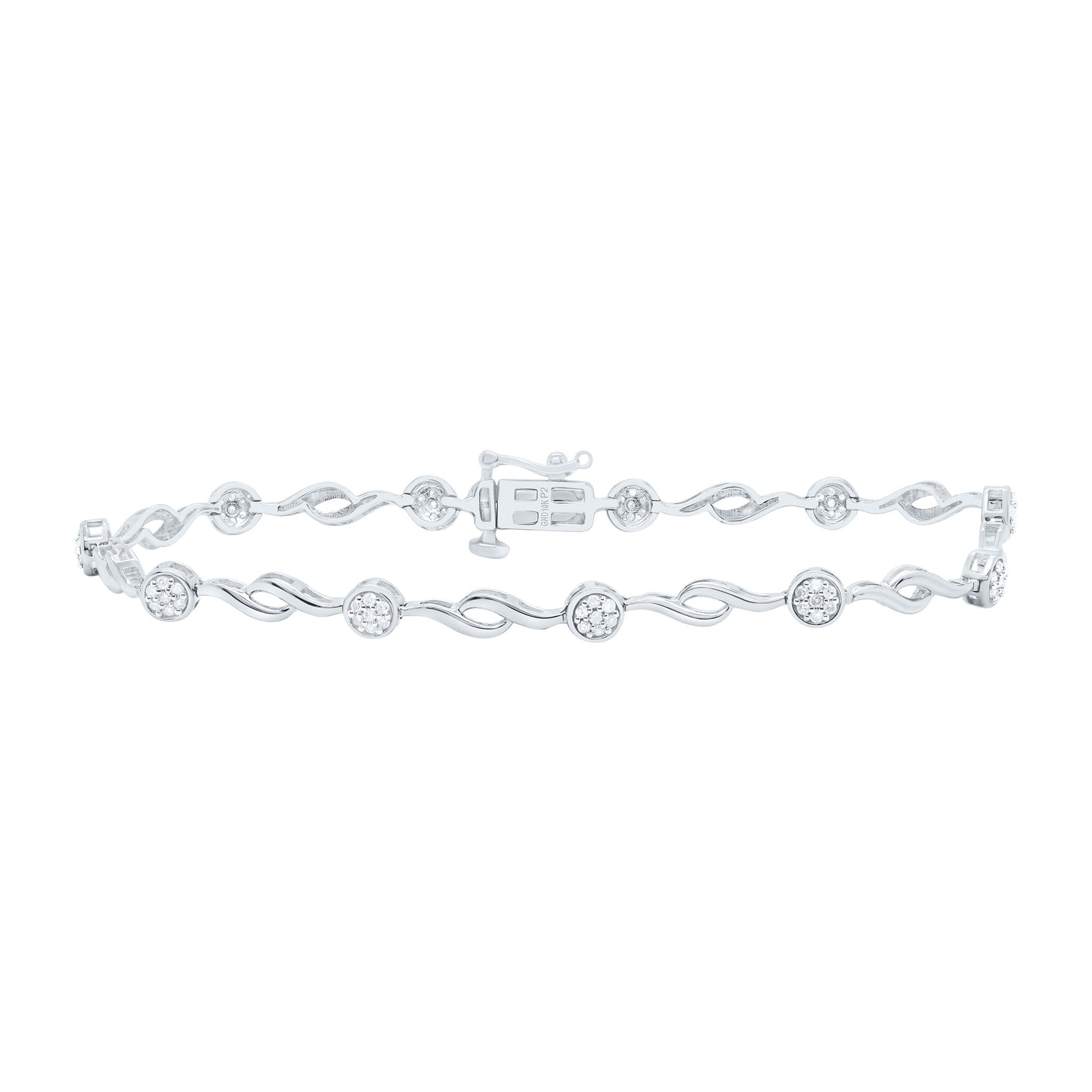 10K Yellow Or White Gold 1/3Cttw Natural Diamond P2 Gift Ladies Bracelet (7 Inch)