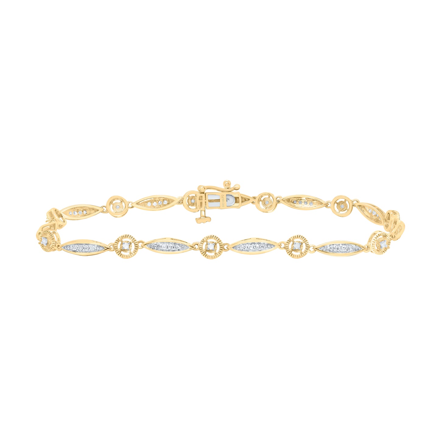 10K Yellow or White Gold 1/3 Ctw Natural Diamond Ladies Bracelet (7 Inch)