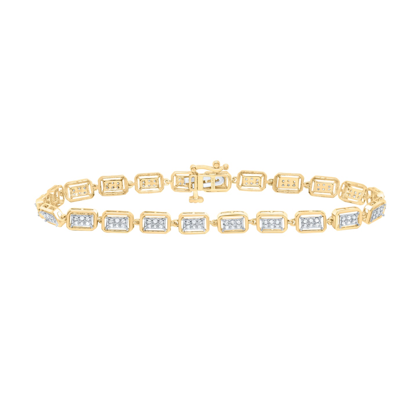 10K Yellow Gold 1/2 Ctw Natural Diamond Ladies Bracelet (7 Inch)