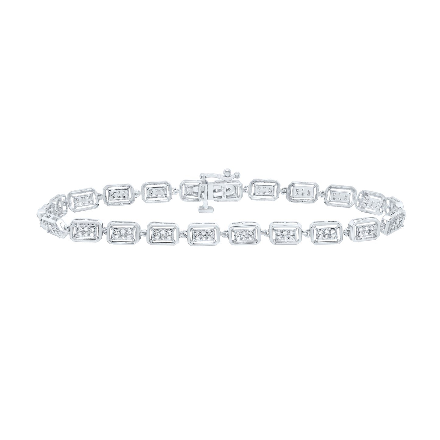 10K White Gold 1/2Cttw Natural Diamond P2 Gift Ladies Bracelet (7 Inch)