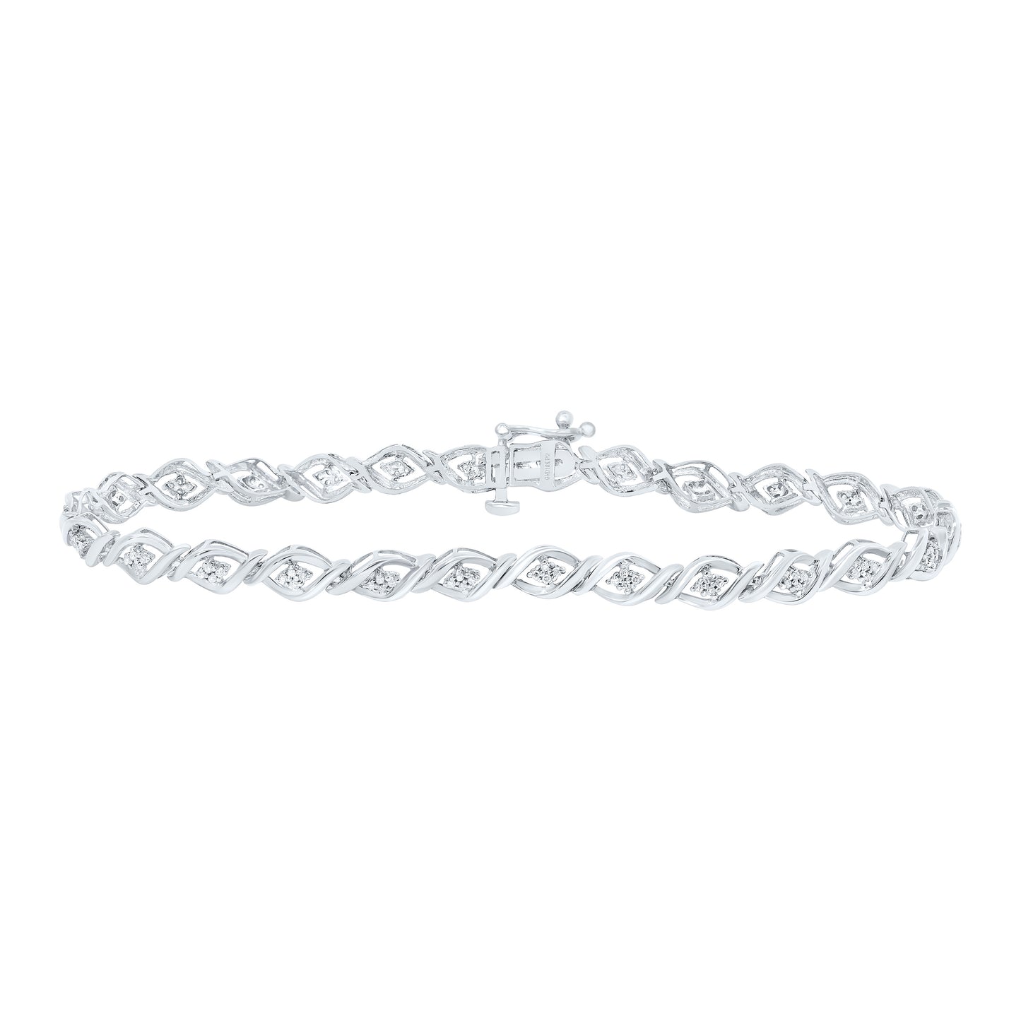 10K Yellow Or White Gold 1/4Cttw Natural Diamond P2 Gift Ladies Bracelet (7 Inch)