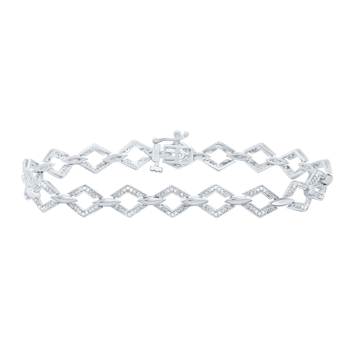 10K Yellow or White Gold 1/4 Ctw Natural Diamond Ladies Bracelet (7 Inch)