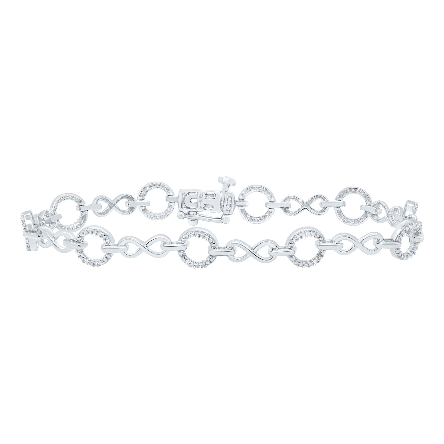 10K Yellow or White Gold 1/6 Ctw Natural Diamond Ladies Bracelet (7 Inch)