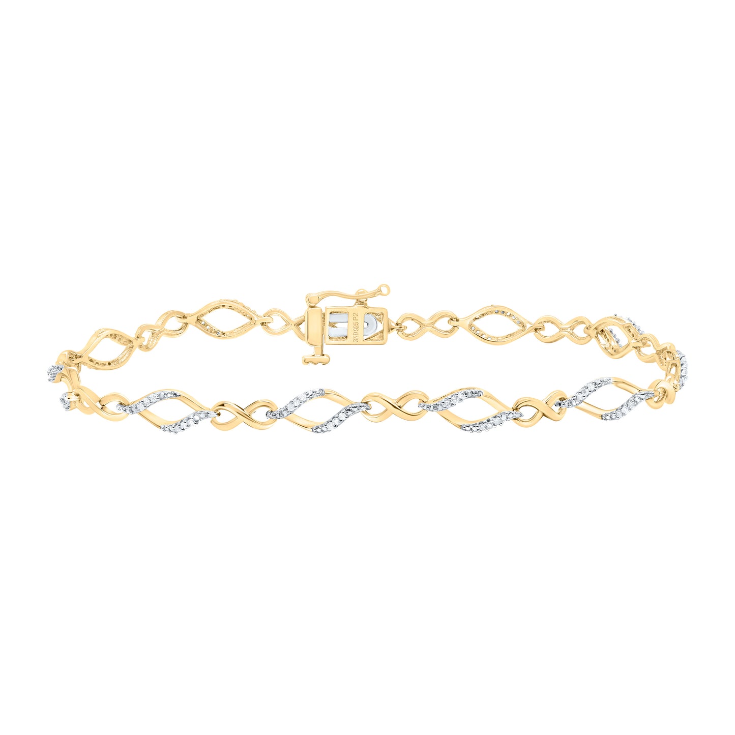 10K Yellow or White Gold 1/5 Ctw Natural Diamond Ladies Bracelet (7 Inch)