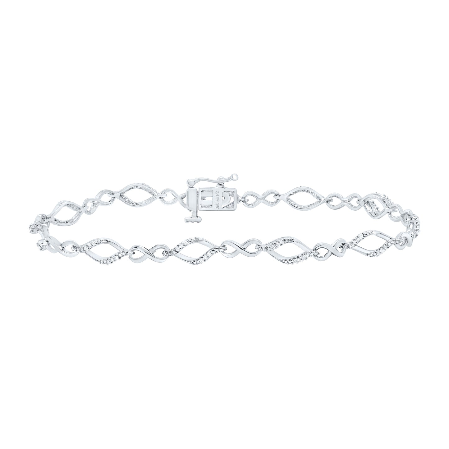 10K Yellow or White Gold 1/5 Ctw Natural Diamond Ladies Bracelet (7 Inch)