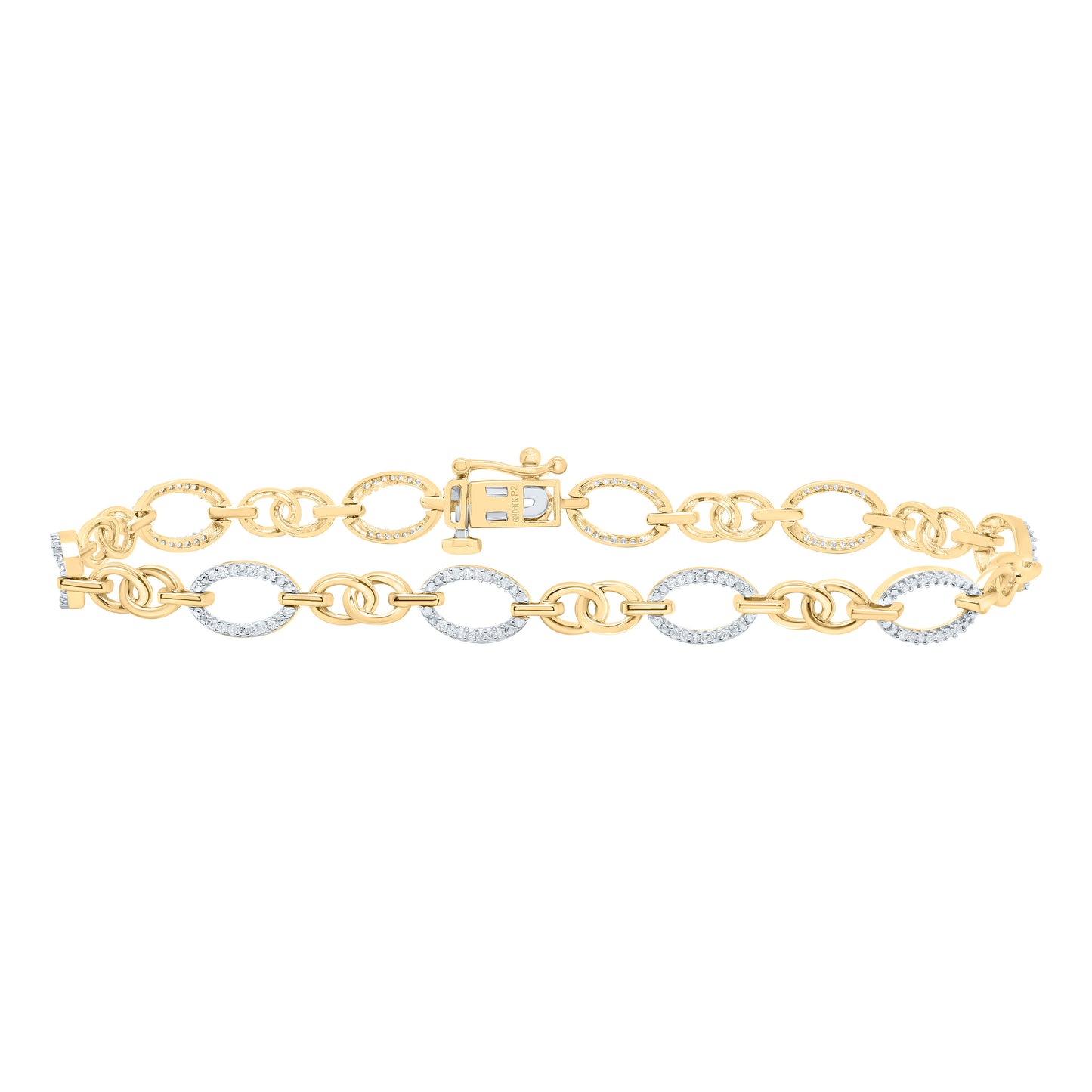 10K Yellow or White Gold 1/3 Ctw Natural Diamond Ladies Bracelet (7 Inch)