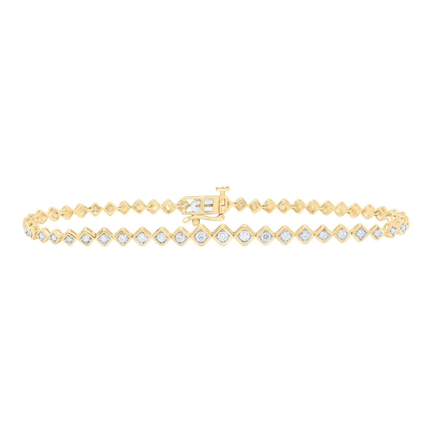 10K Yellow or White Gold 1/2 Ctw Natural Diamond Women's Bracelet (7 Inch)
