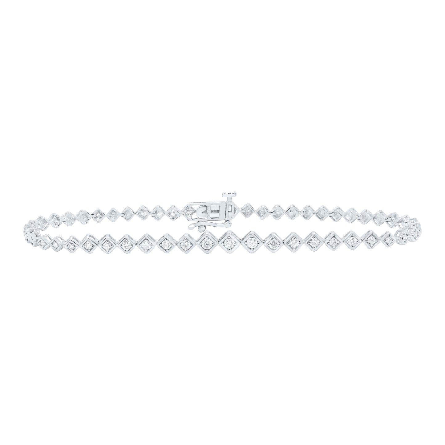 10K Yellow or White Gold 1/2 Ctw Natural Diamond Women's Bracelet (7 Inch)