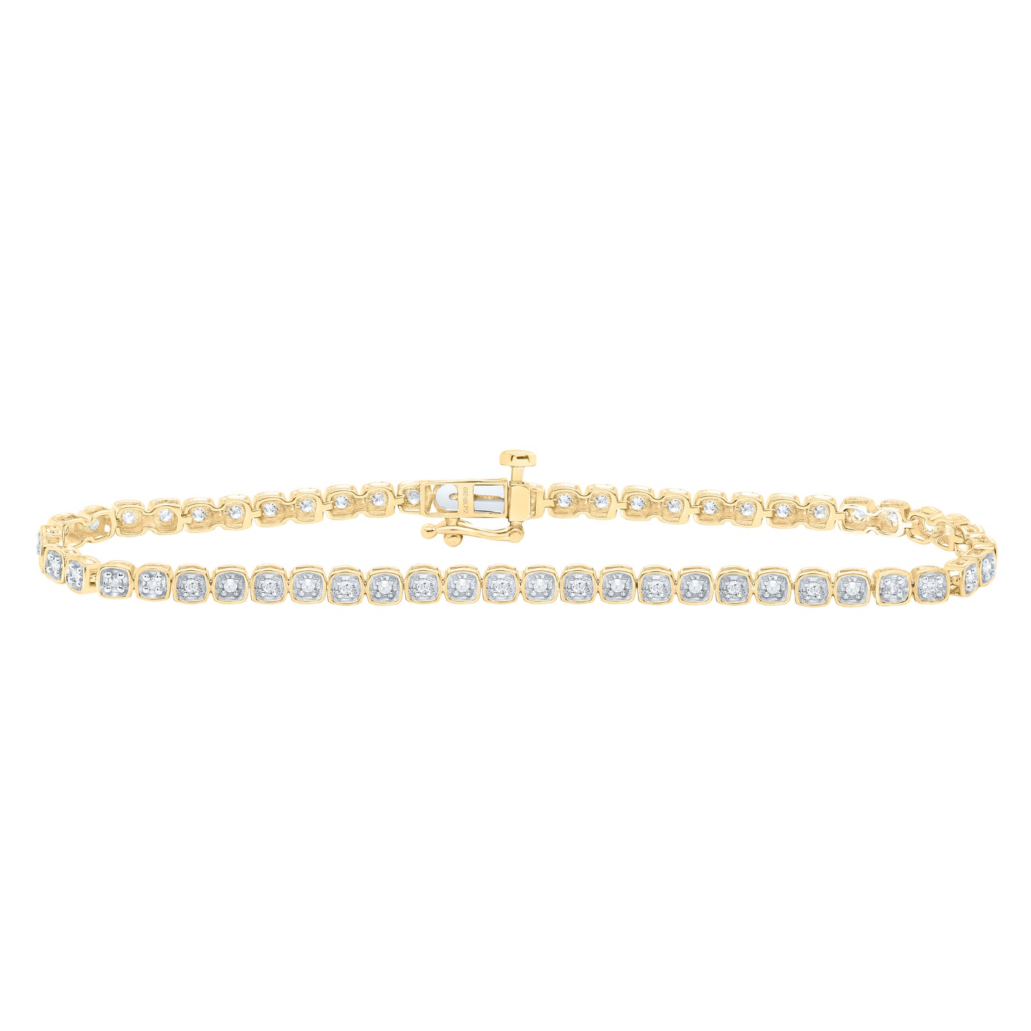 10K Yellow or White Gold 1/2 Cttw Natural Diamond Ladies Bracelet (7 Inch)