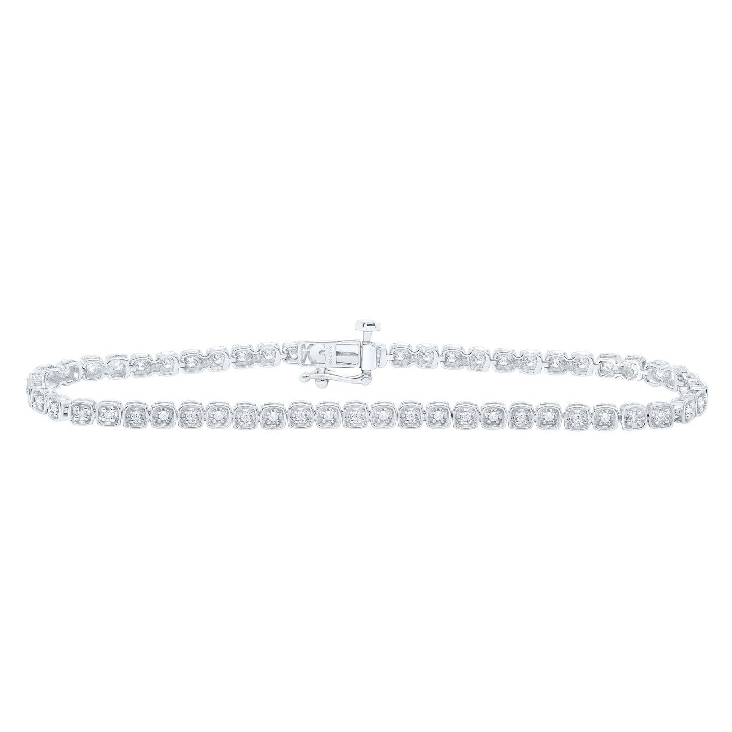 10K Yellow or White Gold 1/2 Cttw Natural Diamond Ladies Bracelet (7 Inch)