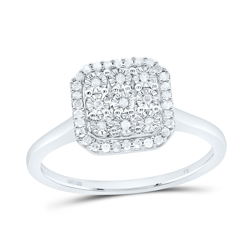 Sterling silver 1/6 Cttw Natural Diamond Ascher Fanuk Bridal Anniversary Wedding Engagement Band Ring