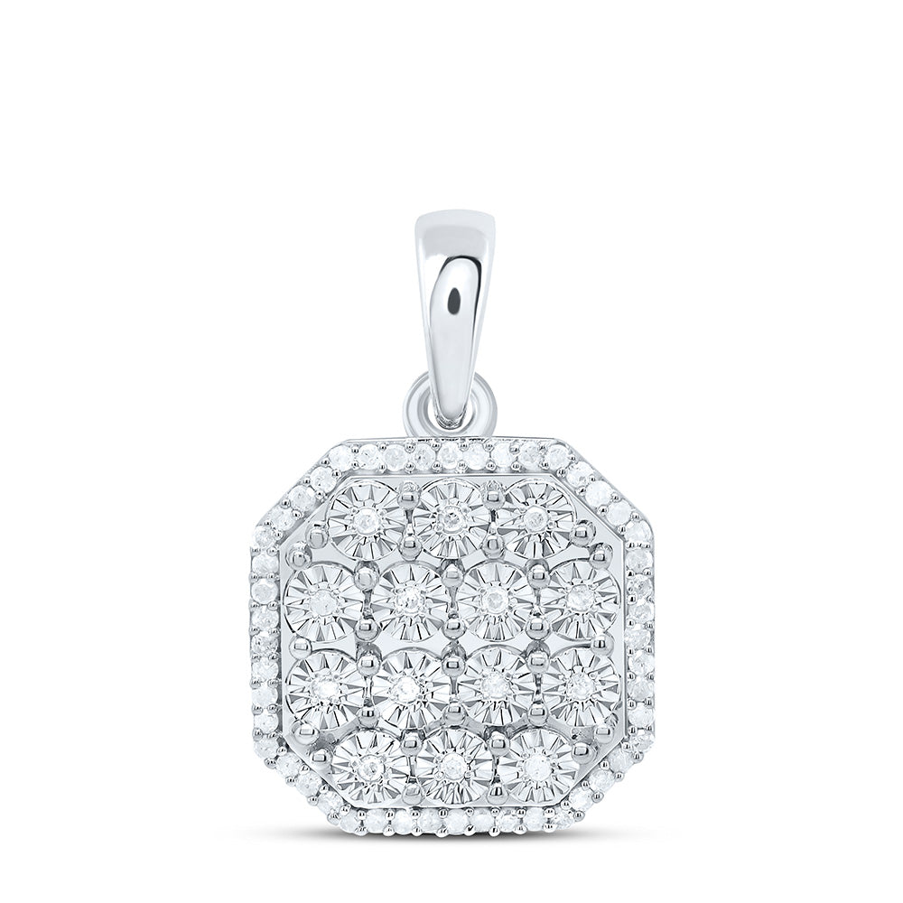 Sterling Silver 1/4Cttw Natural Diamond Gift Ascher Fanuk Pendant