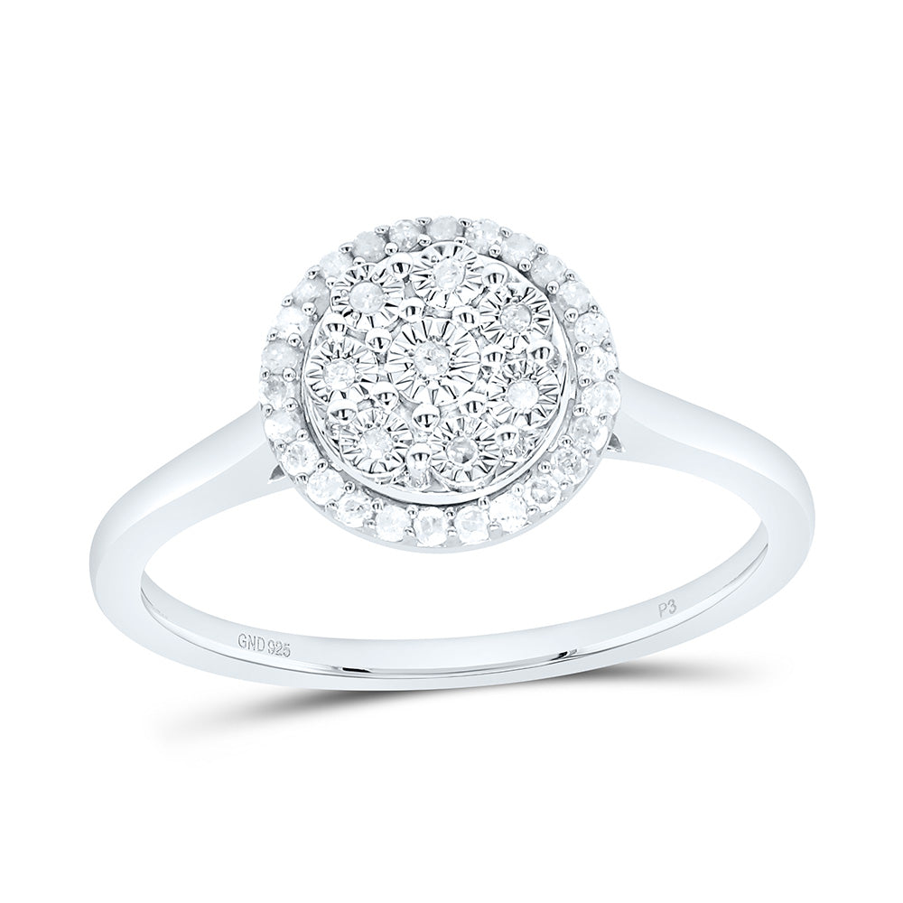 Sterling Silver 1/6Cttw Natural Diamond Gift Fanuk Round Ring