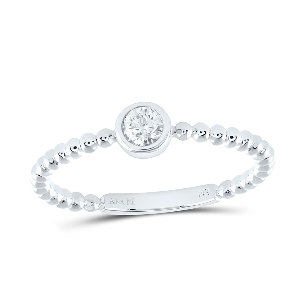14K Yellow Or White Gold 1/6Cttw Natural Diamond Fashion Round Ring