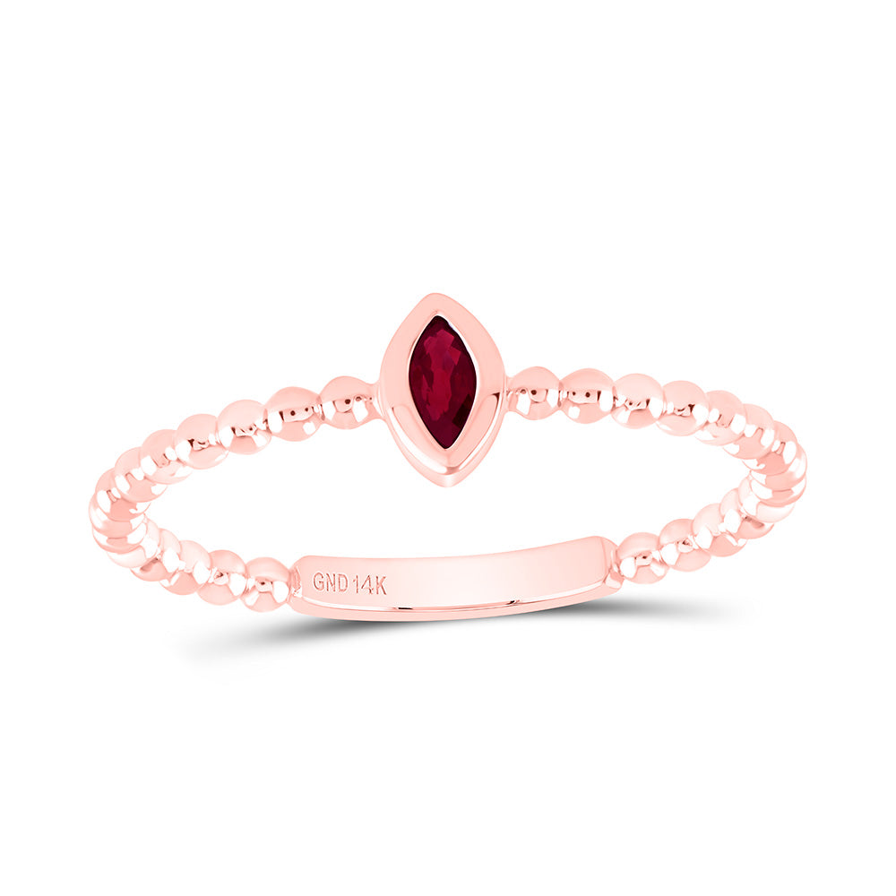 14K Yellow Or White Or Rose Gold 4X2.1Mm Marquise Gem Ladies Ring
