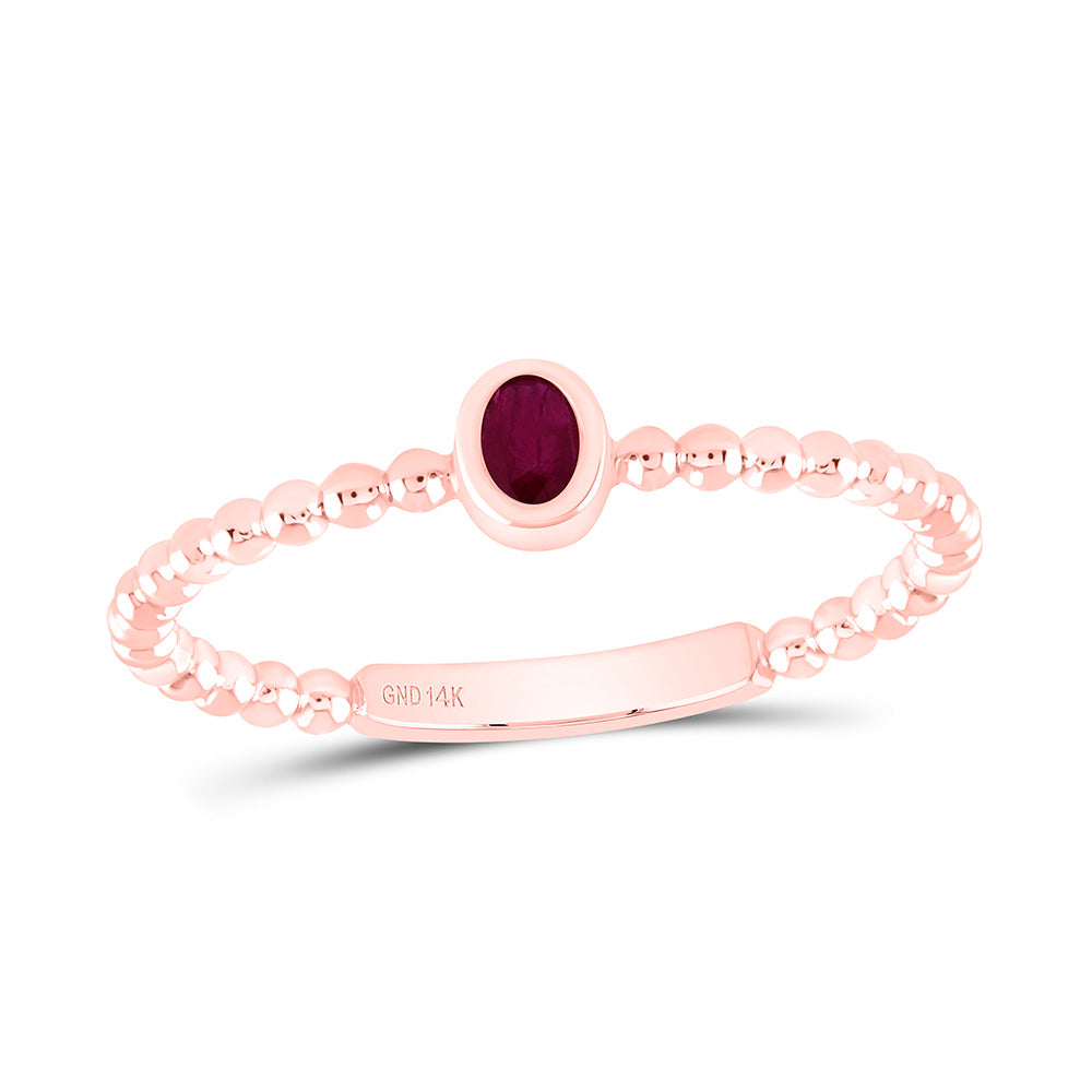 14K Yellow Or White Or Rose Gold 4X3Mm Oval Gem Ladies Ring