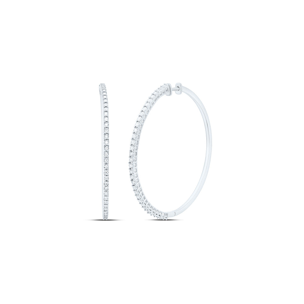 Sterling Silver 1/4Cttw Natural Diamond Gift Hoop Earring