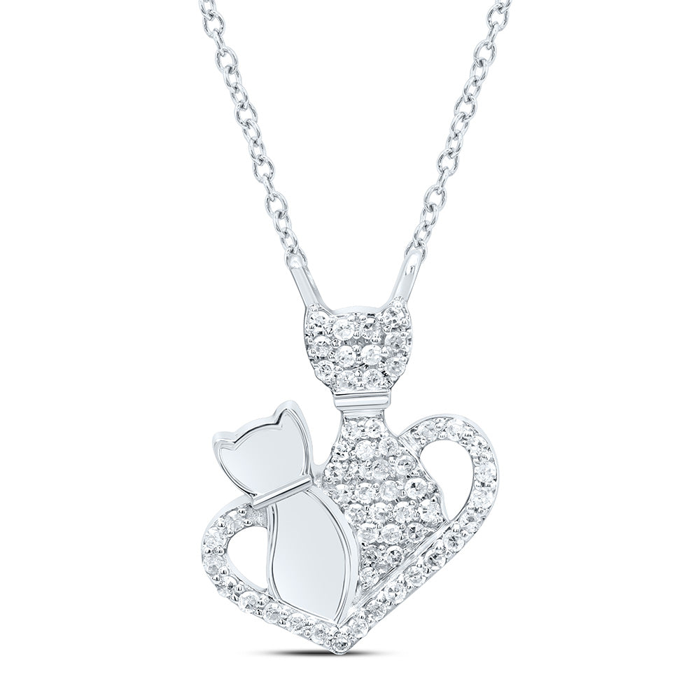 10K Yellow Or White Gold 1/6Cttw Natural Diamond Gift Heart Necklace (18 Inch)