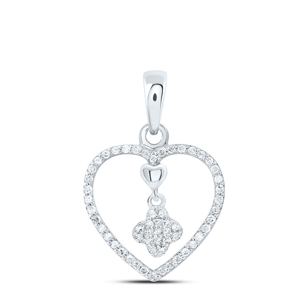 10K Yellow Or White Gold 1/6Cttw Natural Diamond Gift Heart Pendant