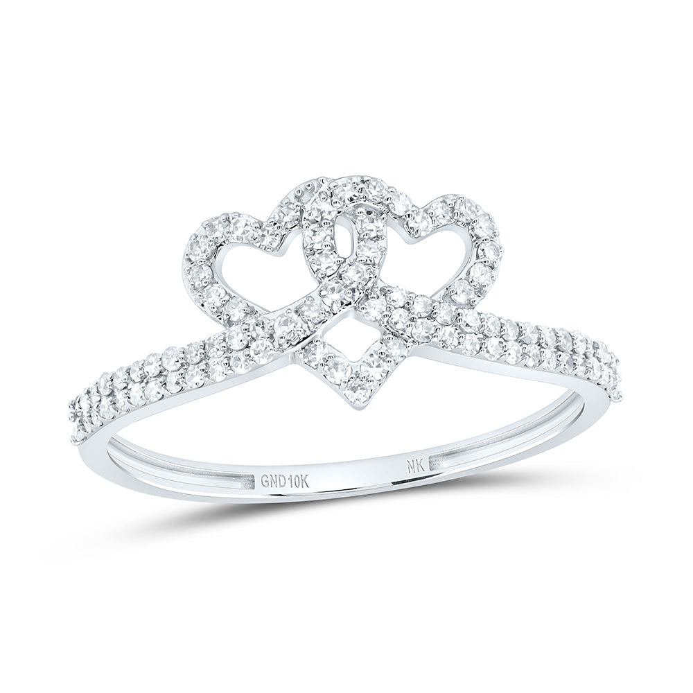 10K Yellow Or White Gold 1/4Cttw Natural Diamond Gift Heart Ring