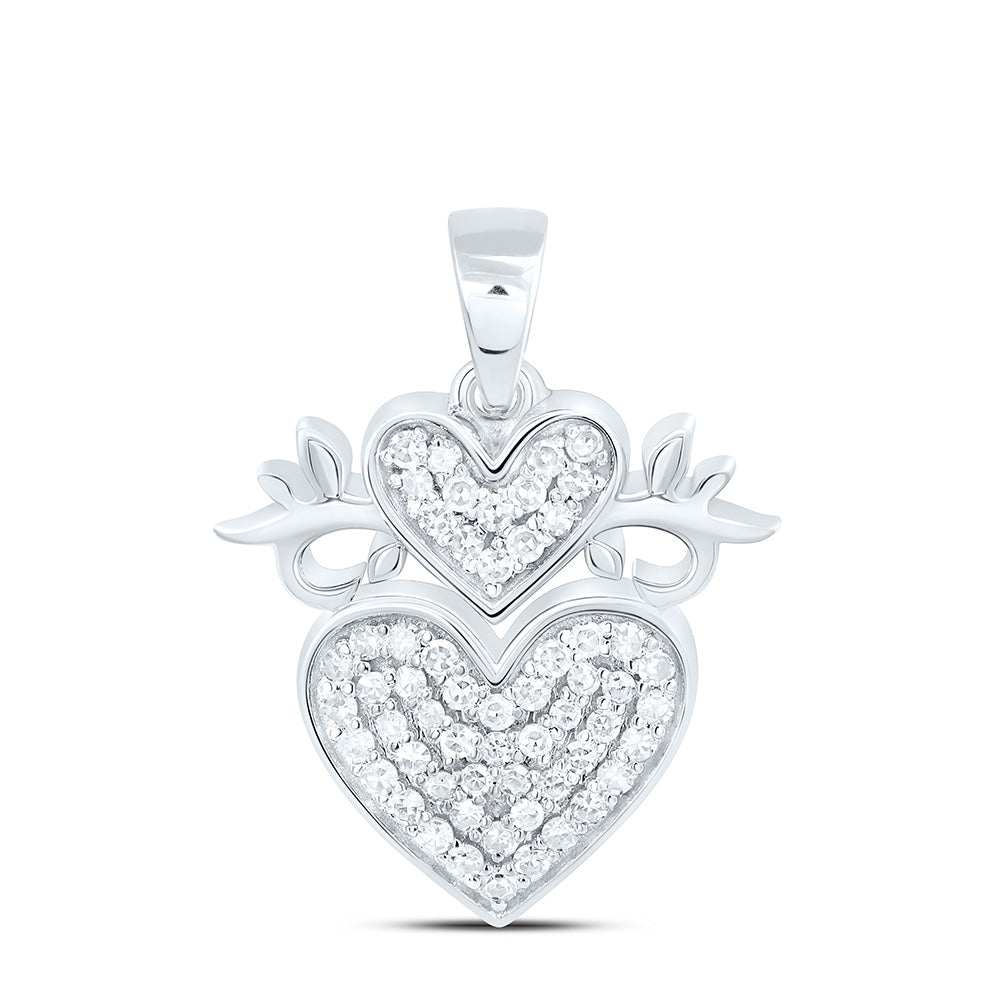 10K Yellow Or White Gold 1/4Cttw Natural Diamond Gift Heart Pendant