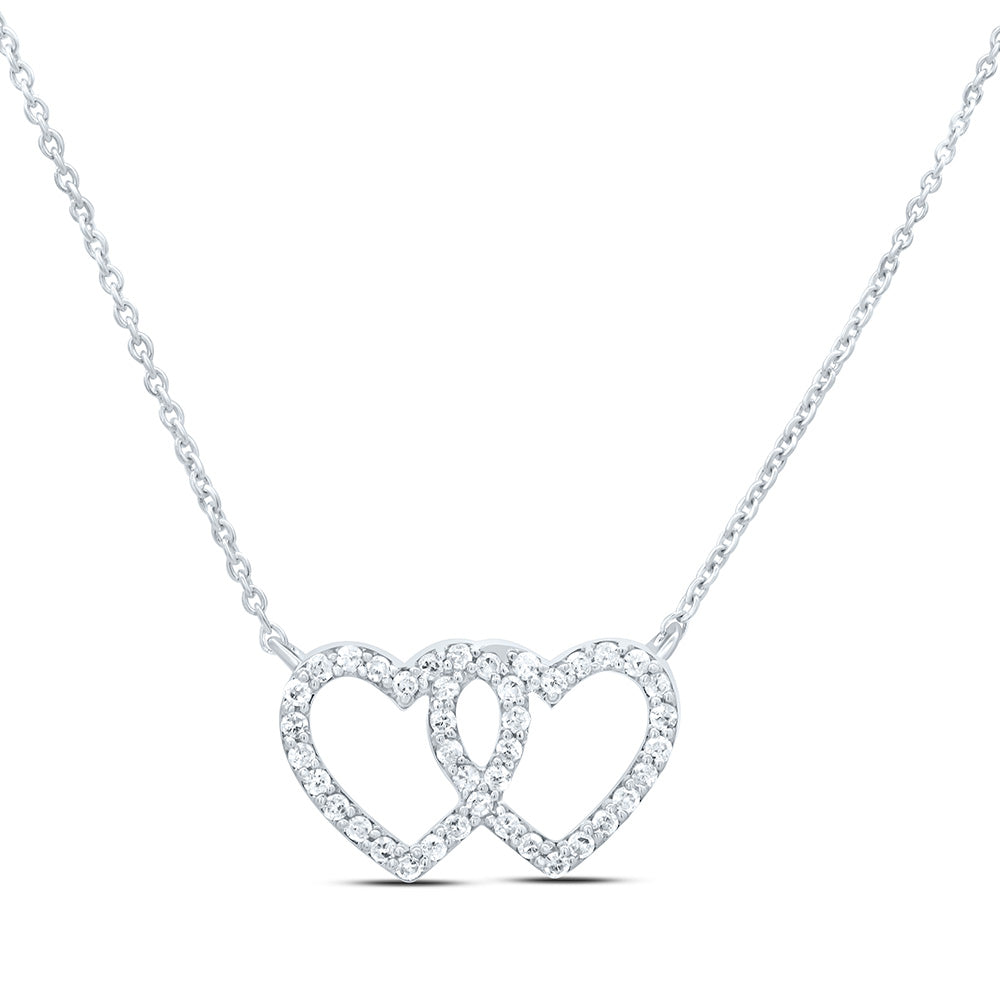 10K Yellow Or White Gold 1/5Cttw Natural Diamond Gift Heart Necklace (18 Inch)