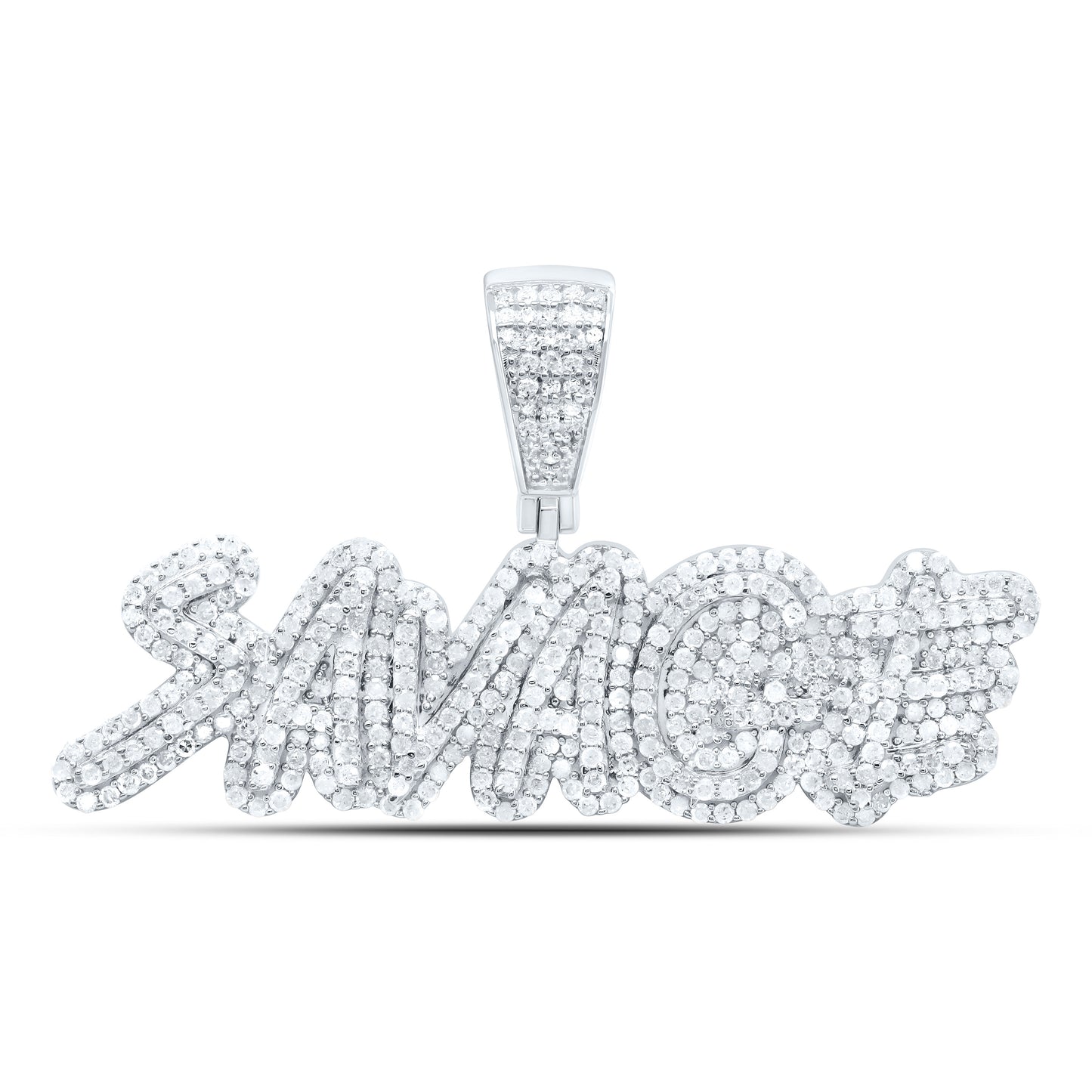 Sterling Silver 1 1/2Cttw Natural Diamond Gift "Savage" Mens Charm