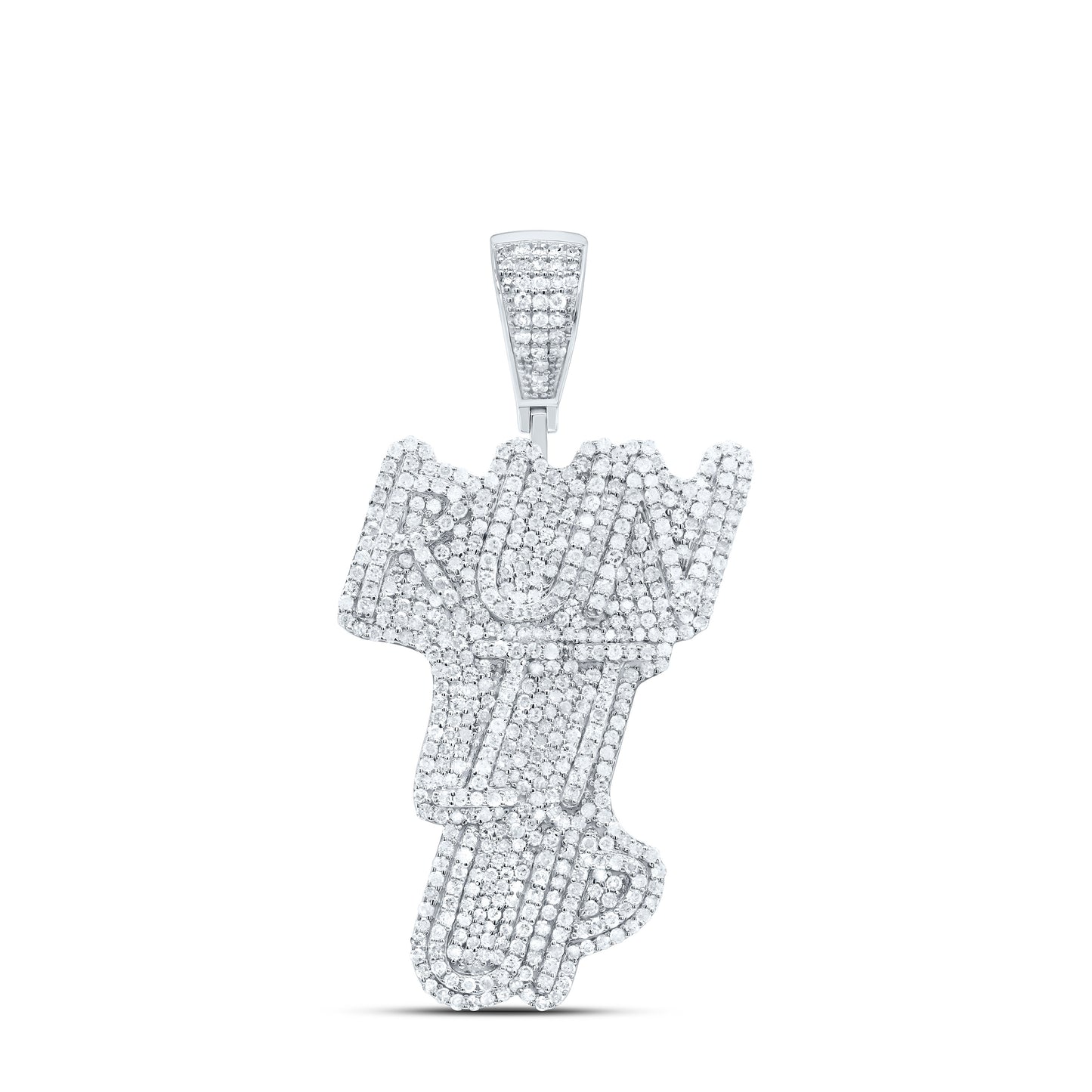Sterling Silver 2Cttw Natural Diamond Gift "Run It Up" Mens Charm