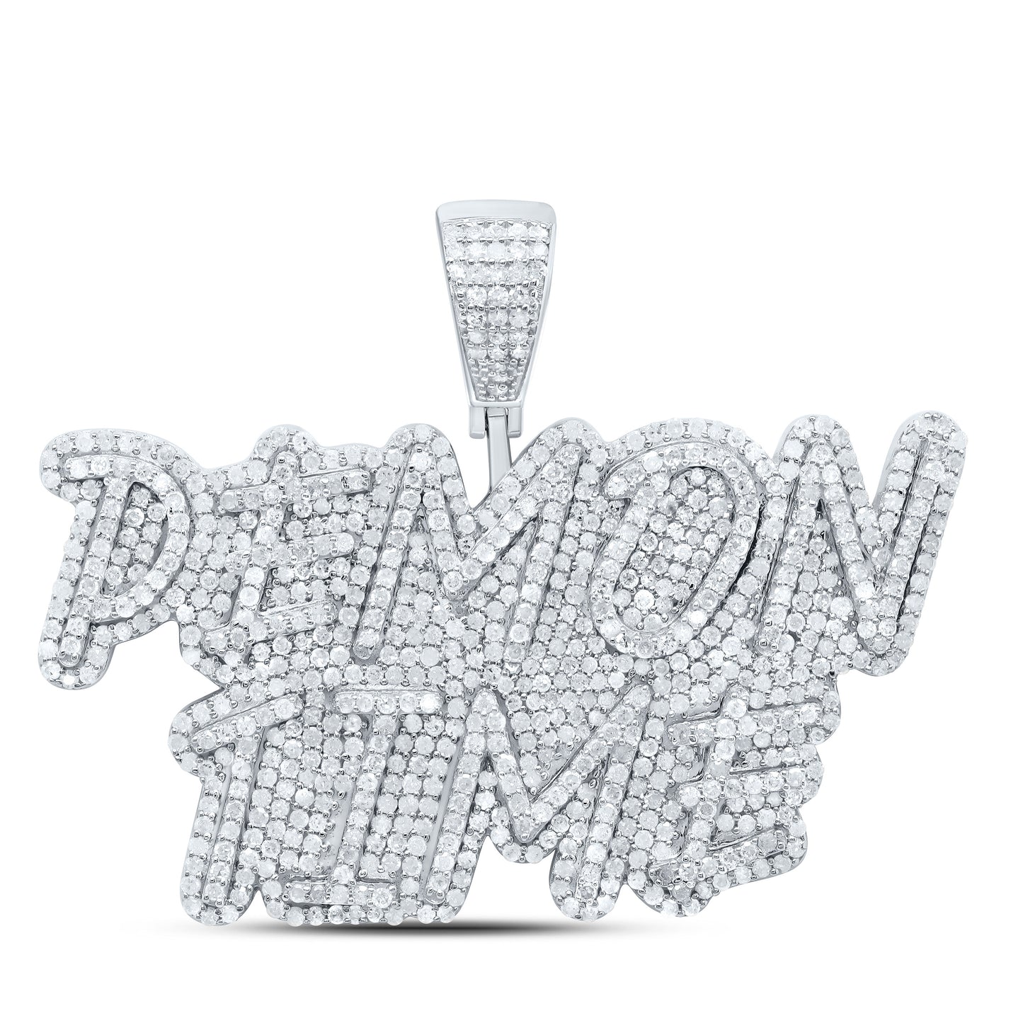 Sterling Silver 2 7/8Cttw Natural Diamond Gift"Demon Time "Mens Charm
