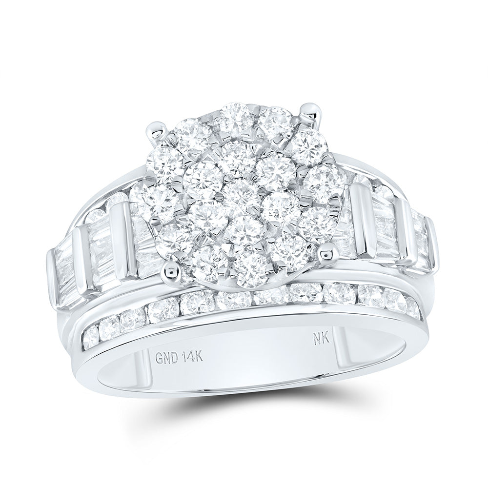 14K Yellow Or White Gold 2Cttw Natural Diamond Fashion Ring