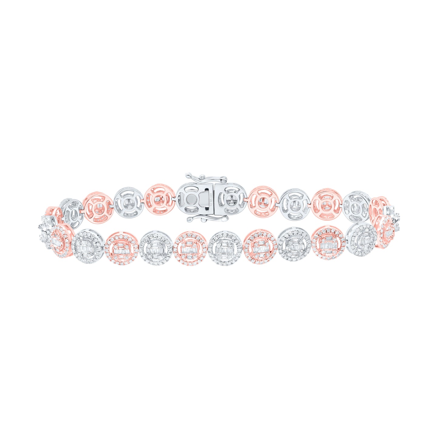 10K Yellow Or White Gold 2 5/8Cttw Natural Diamond Fashion Round Bracelet (8 Inch)