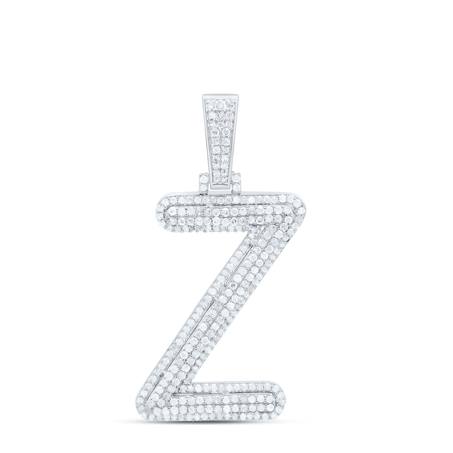 Sterling Silver Natural Diamond Gift Initial Pendant