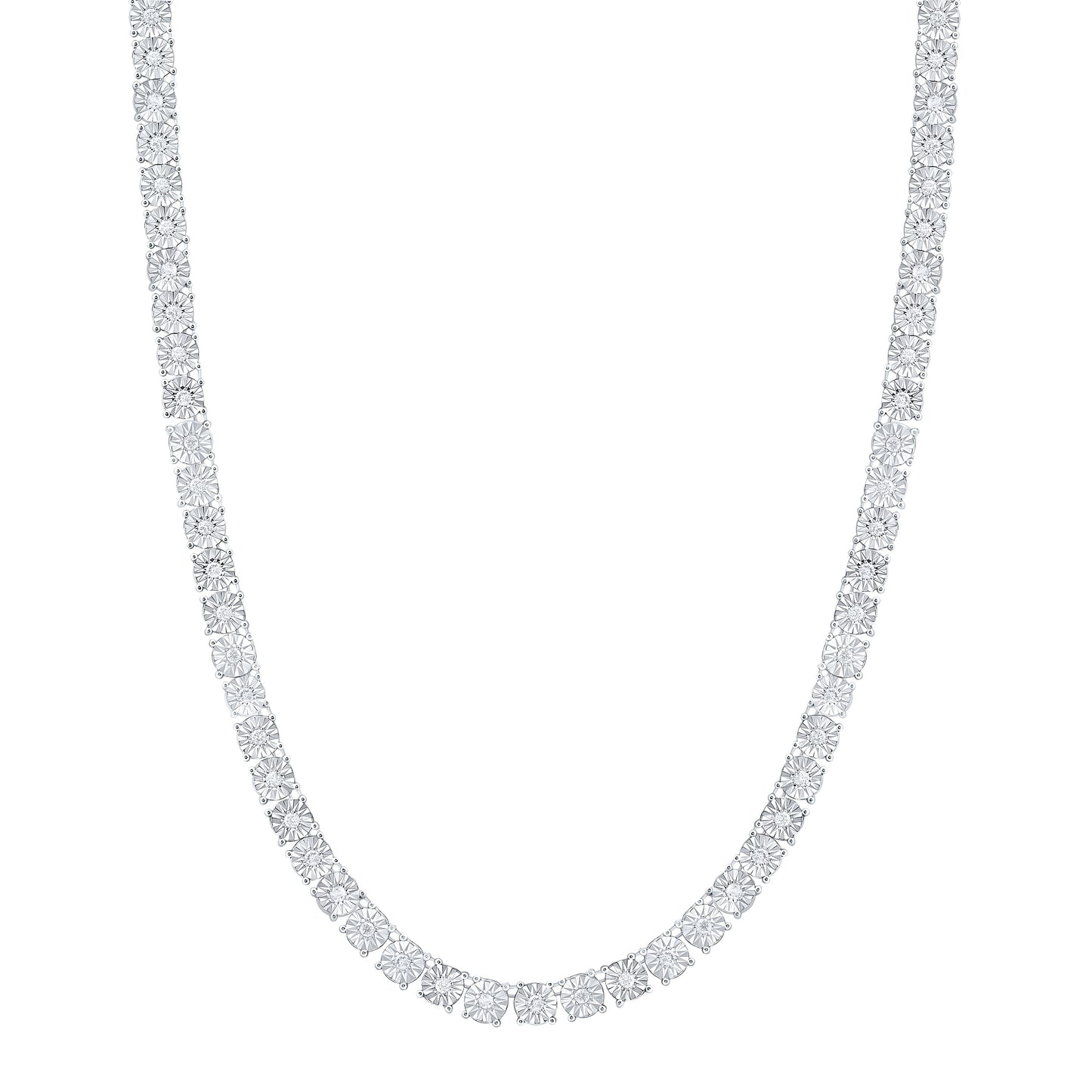 10K Yellow Or White Gold Natural Diamond Fashion 6.0Mm Fanuk Tennis Necklace