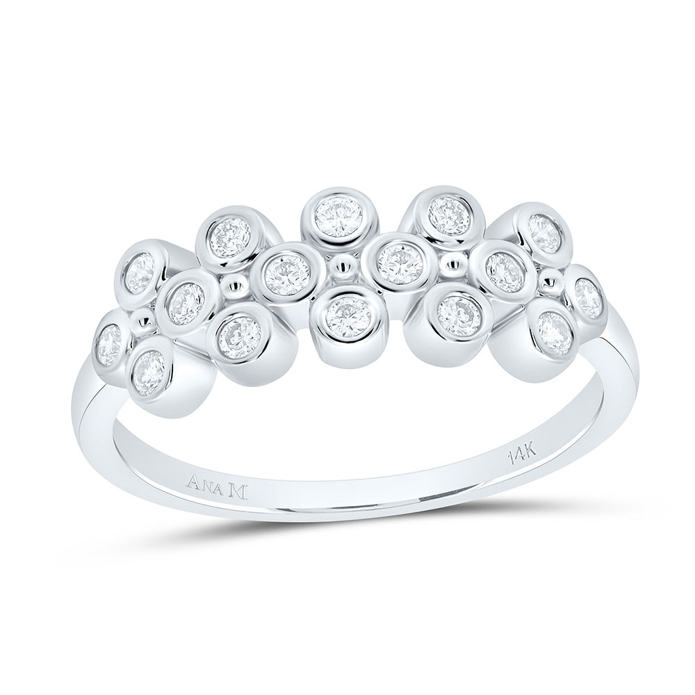 14K Yellow Or White Gold 1/4Cttw Natural Diamond Fashion Clover Ring