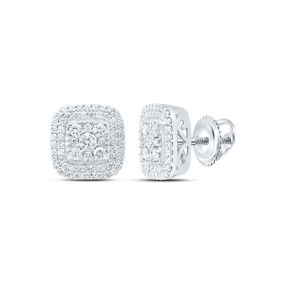 10K Yellow Or White Gold 3/8Cttw Natural Diamond Fashion Cushion Earring