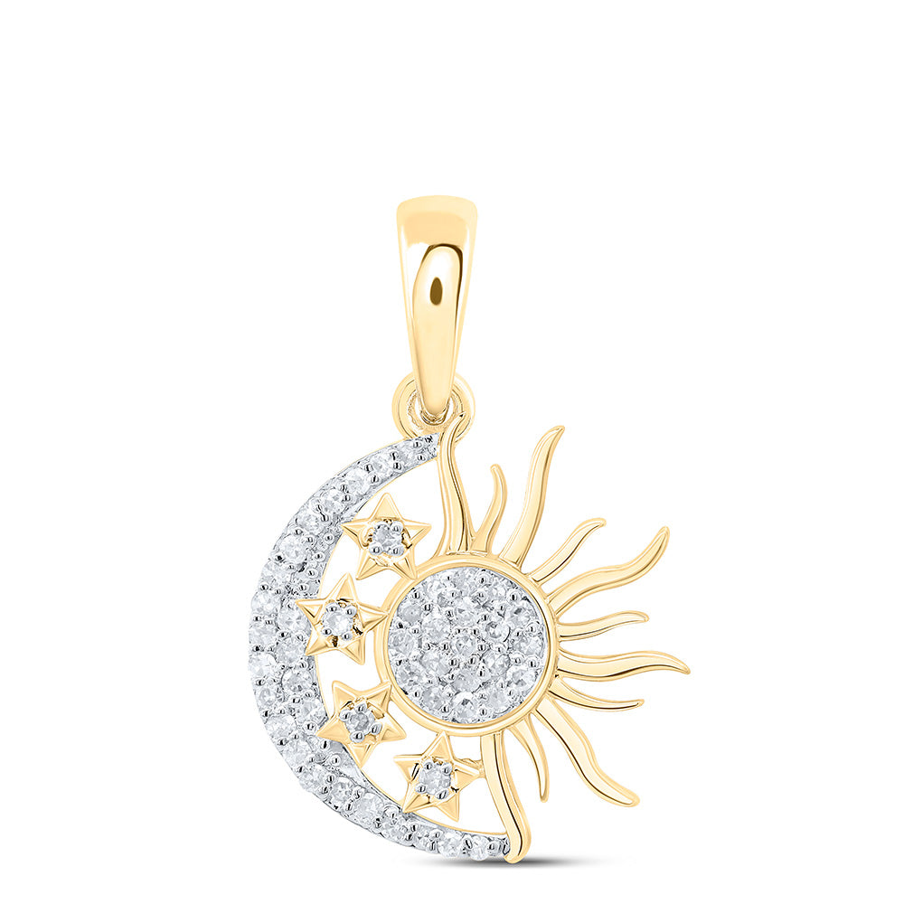 10K Yellow Gold 1/5Cttw Natural Diamond Gift Pendant