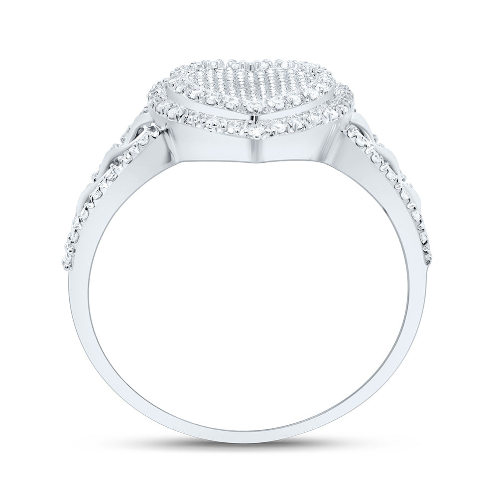 10K Yellow Or White Gold 1/5Cttw Natural Diamond Gift Heart Ring