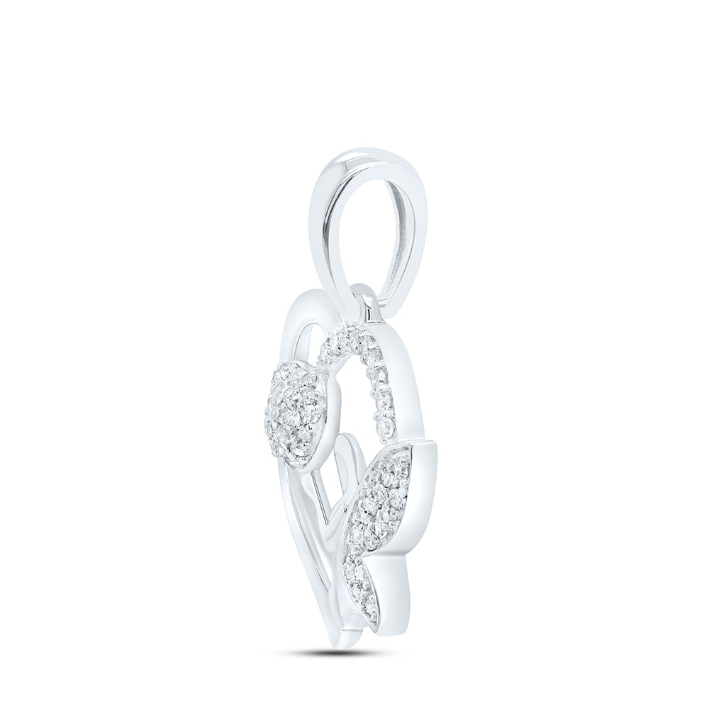 10K Yellow Or White Gold 1/6Cttw Natural Diamond Gift Mom Heart Pendant
