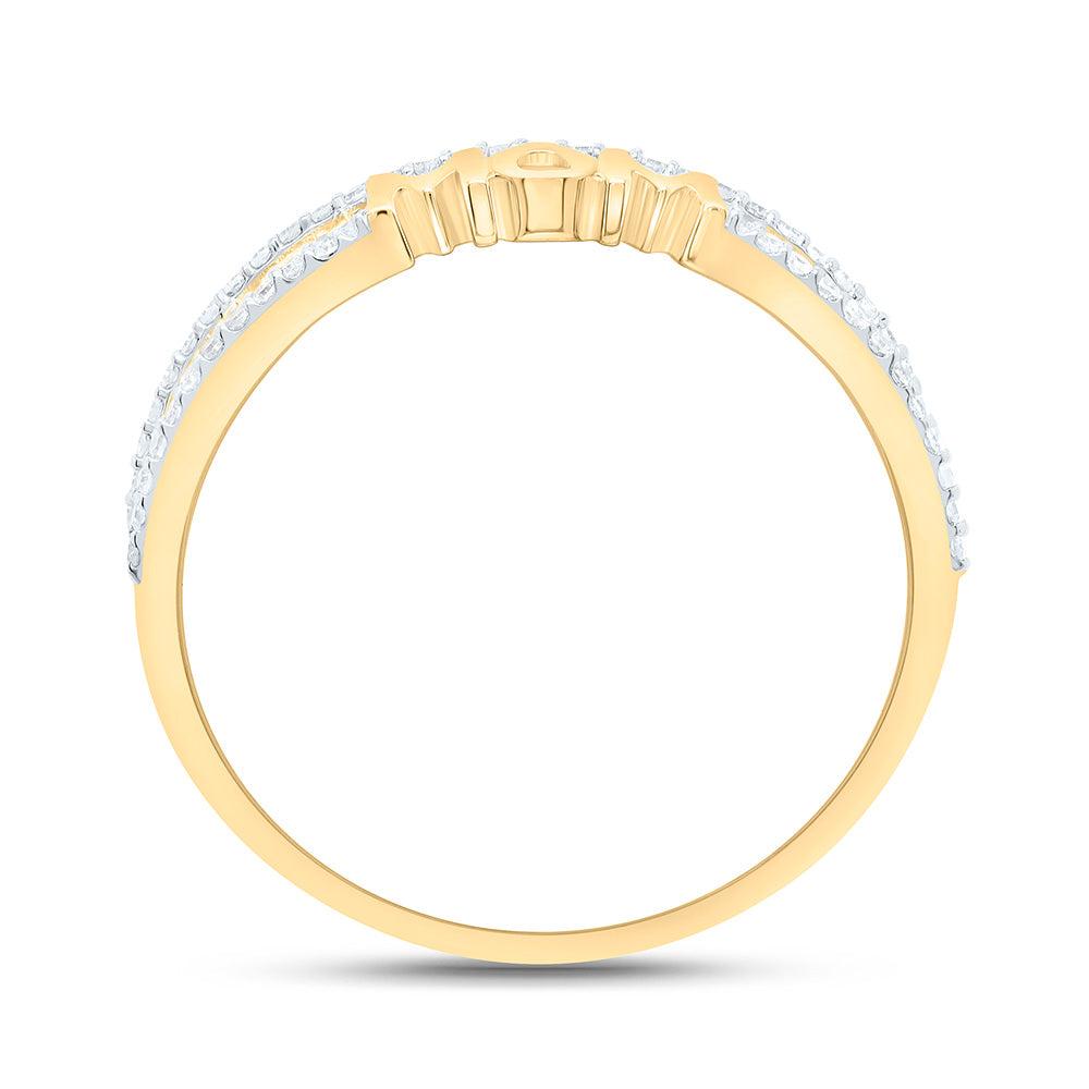 10K Yellow Gold 1/6Cttw Natural Diamond Gift "Mom" Ring
