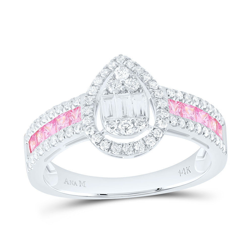 14K Yellow Or White Gold 1/2Cttw Natural Diamond 1/2Cttw Pear Ring