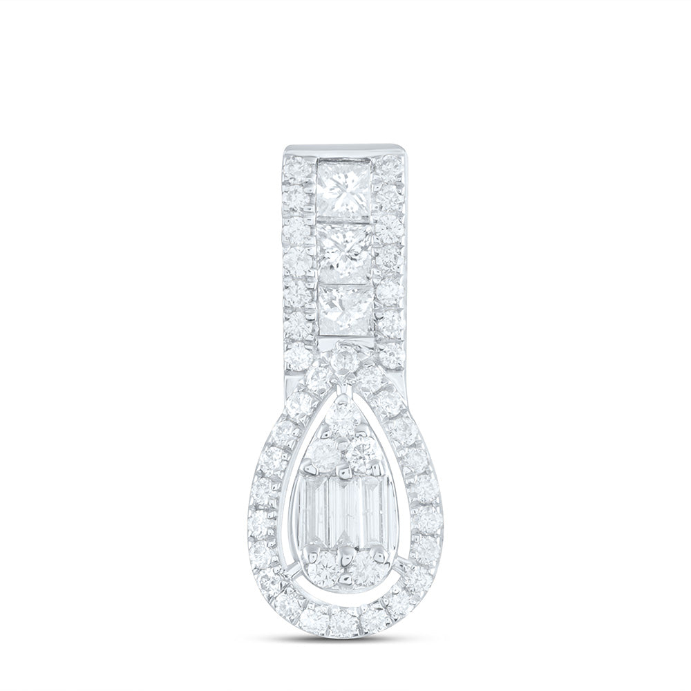 14K Yellow Or White Gold 1/3Cttw Natural Diamond Fashion Pear Pendant